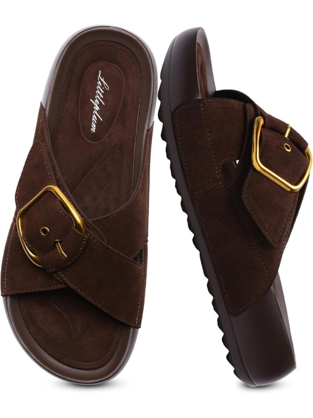 Comfortable Women's Arch Support Slides - Cushioned Platform Wedge Sandals for